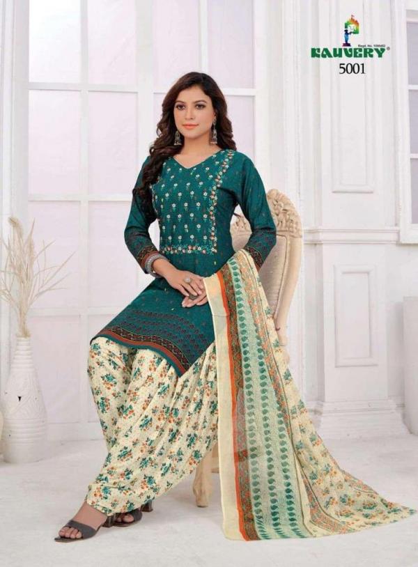 Kauvery Nyraa Vol-5 Cotton Readymade Embroidery Work Suit